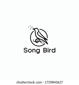 Song Bird Black Logo Vector