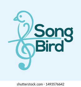 song brid logo design template. simple line art style