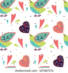  Song. Cartoon  seamless pattern in vector