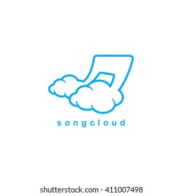 song cloud storage sign logotype theme