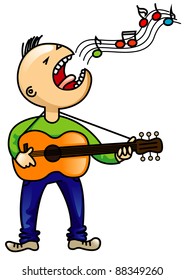 Song  The guy who plays guitar and sings a song