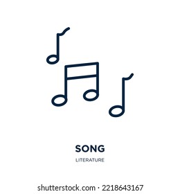 song icon from literature collection. Thin linear song, music, voice outline icon isolated on white background. Line vector song sign, symbol for web and mobile