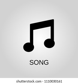 Song icon. Song symbol. Flat design. Stock - Vector illustration