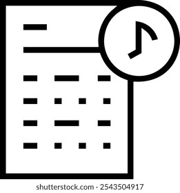 song icon. Thin linear style design isolated on white background