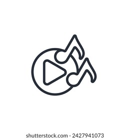 song icon. vector.Editable stroke.linear style sign for use web design,logo.Symbol illustration.