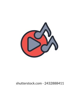 icono de canción. vector.Trazo editable.signo de estilo lineal para el uso de diseño web,logo.Ilustración de símbolo.