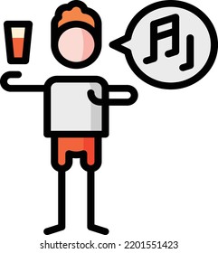 song isolated design element stock illustration. Vector on a white background