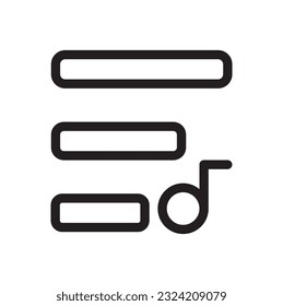 Song list Icon of media player button icon symbol, vector illustration