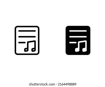 Song Lyrics Icon. Outline Icon And Solid Icon