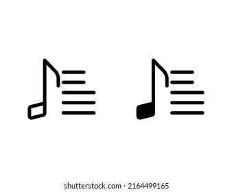 Song Lyrics Icon. Outline Icon And Solid Icon