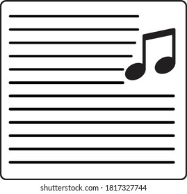 song lyrics on white background. flat style. music sheet line symbol. note sign.