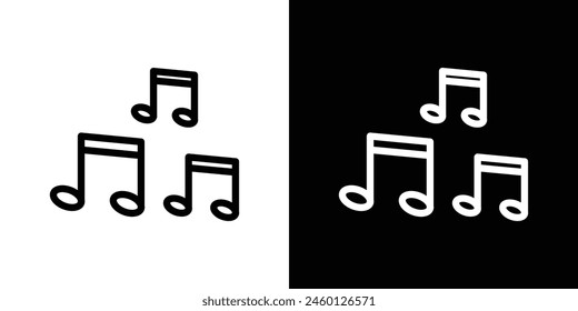 Song and Melody Icon Set. Vector symbols for musical notes and tunes.