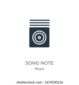 Song note icon vector. Trendy flat song note icon from music collection isolated on white background. Vector illustration can be used for web and mobile graphic design, logo, eps10