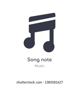 song note outline icon. isolated line vector illustration from music collection. editable thin stroke song note icon on white background