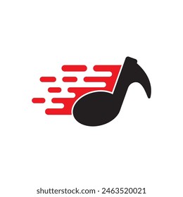 Song note symbol logo icon, vector illustration template design