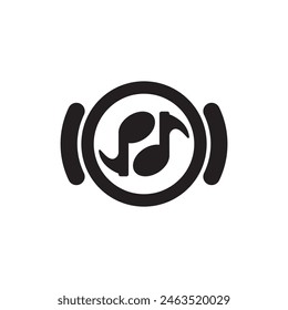 Song note symbol logo icon, vector illustration template design