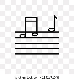 Song note vector icon isolated on transparent background, Song note logo concept