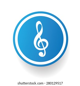 Song on blue button background,on white background,clean vector