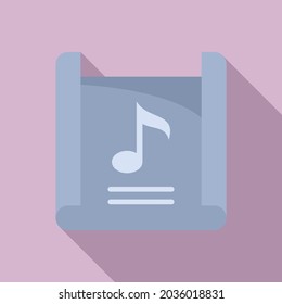 Vector plano del icono de la lista de reproducción de canciones. Lista de música. Interfaz de audio