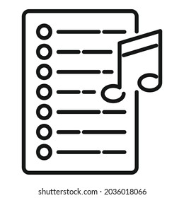 Song playlist icon outline vector. Mobile application. Music song list