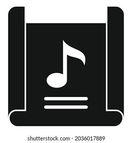 Icono de lista de reproducción de canción vector simple. Lista de música. Interfaz de audio
