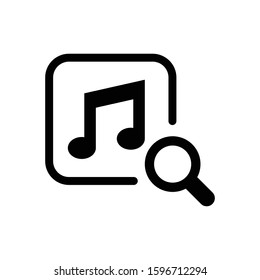 Song search vector icon. Editable symbol illustration.