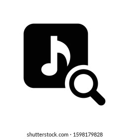 Song search vector icon. Editable symbol illustration.