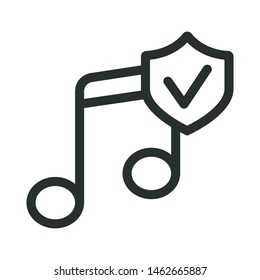 song security, music player - minimal line web icon. simple vector illustration. concept for infographic, website or app.