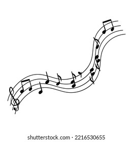 Song in sheet music isolated on white background. vector illustration.