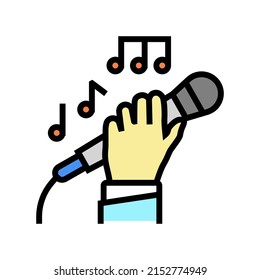 song singing color icon vector. song singing sign. isolated symbol illustration