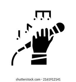 Lied singen Glyph-Symbol Vektor. Lied Gesang Zeichen. isoliertes Kontursymbol