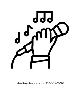 song singing line icon vector. song singing sign. isolated contour symbol black illustration