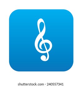 Song symbol design on blue button,clean vector