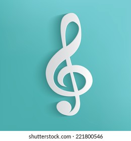 Song symbol on blue background,clean vector