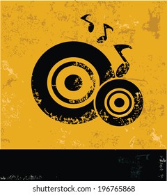 Song symbol,grunge vector