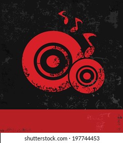 Song symbol,grunge vector