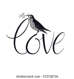 Song Thrush Love Design card