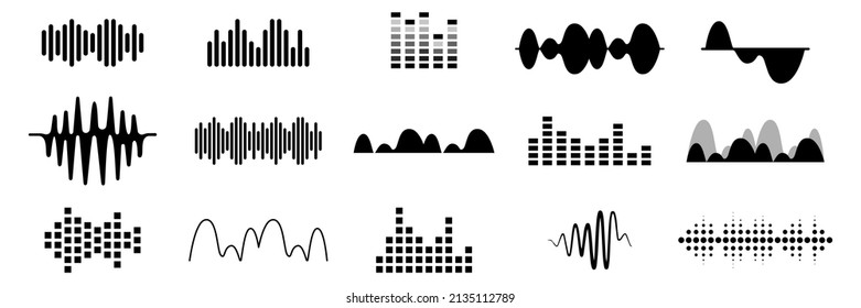 Song wave set icons. Vector illustration