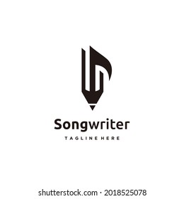 Song writer logo symbol chord and pen simple symbol