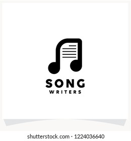 Song Writers Logo, Music Lesson Logo Design Template