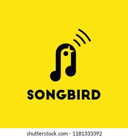 Songbird. Flat design icon.