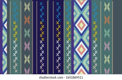 Songket Design, Vector. Traditional Malay Motif. Songket Developed In The Culture Of The Malay Family In Sumatra, Indonesia