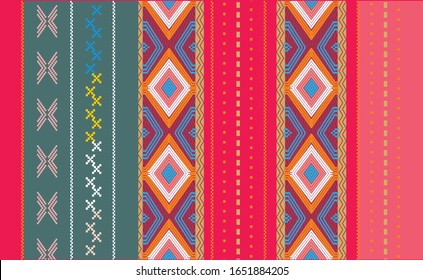 Songket Design, Vector. Traditional Malay Motif. Songket Developed In The Culture Of The Malay Family In Sumatra, Indonesia