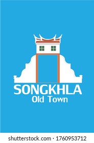 Songkhla old town Vector.Architecture that crosses cultures