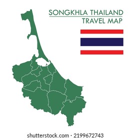 Songkhla Province Green Map Is One Of Thailand.