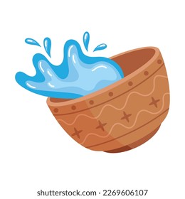 songkran bowl with water icon