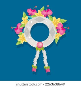 songkran crown with flowers icon