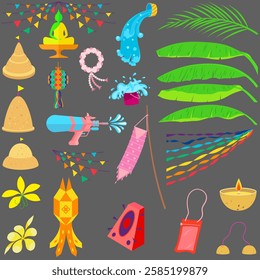Songkran decoration set for design