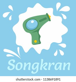Songkran festival background. Flat illustration of songkran festival vector background for web design