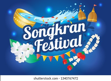 Songkran Festival Banner, Thai New Year's Day